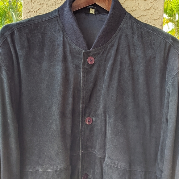 Vintage Men Button Down Black Jacket Coat - Picture 5 of 7